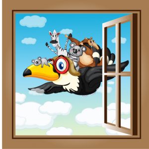 Uccello Aviatore Con Animaletti