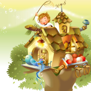 Tela Parete Casetta Sull'Albero