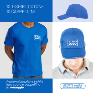 t-shirt cotone + cappelli